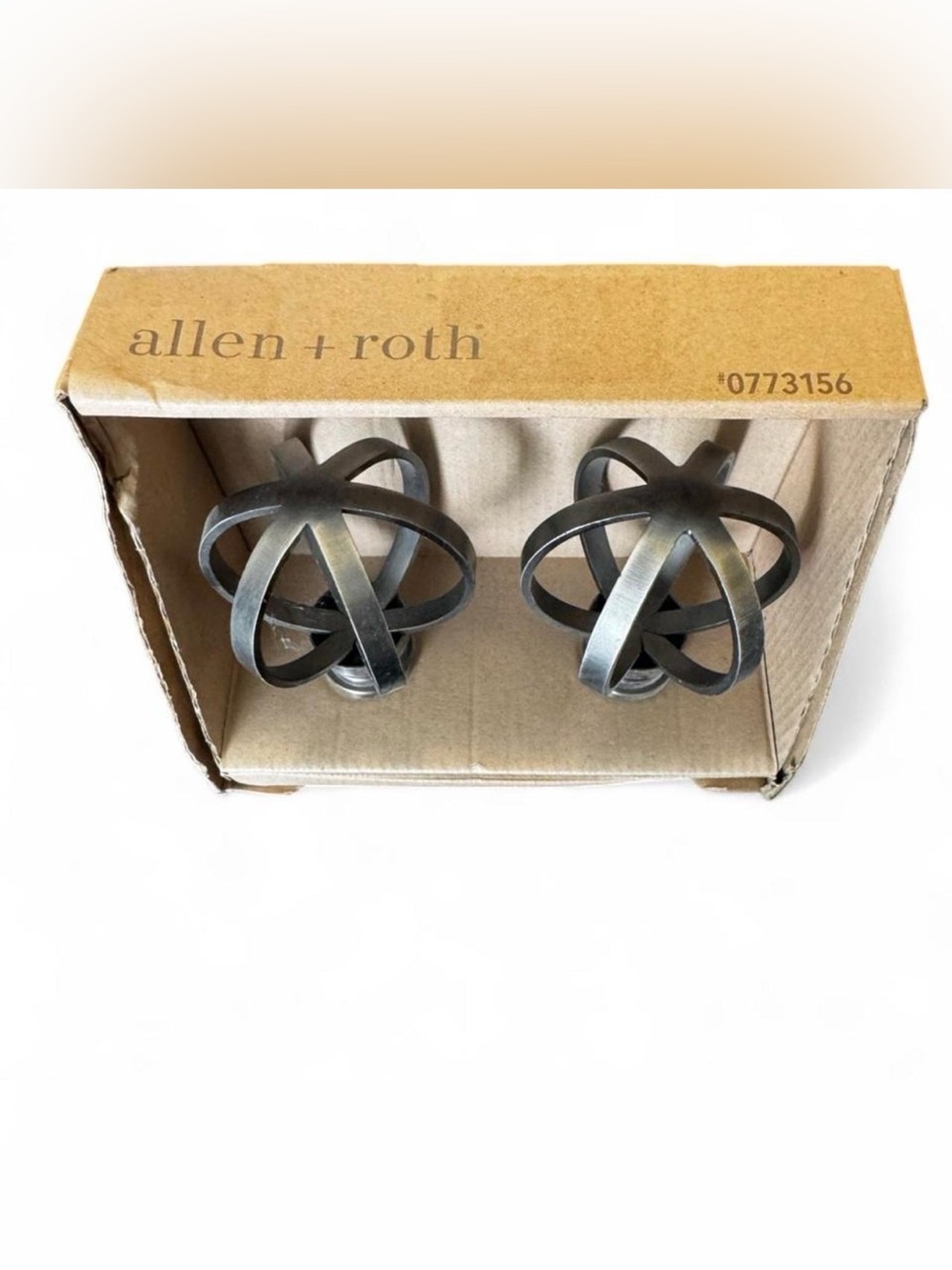 Allen + Roth silver curtain rod finials